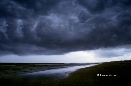 A midday storm rolls down Bolivar Peninsula in Galveston County.
