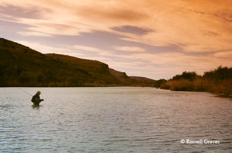 An angler tries his luck in the Devils River near Loma Alta.