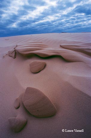 Sand takes on unusual shapes at Padre Island National Seashore.