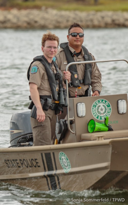 police in boat