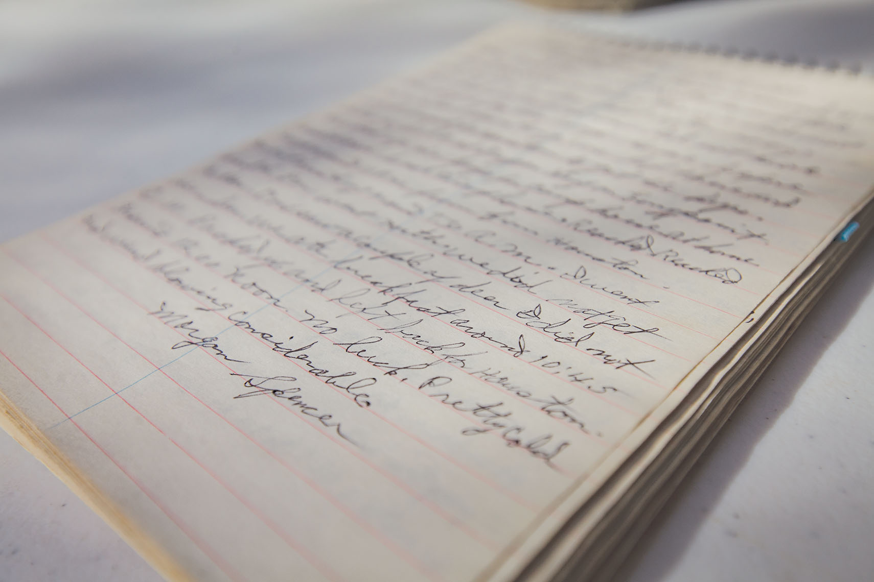 handwritten notes in hunting journal