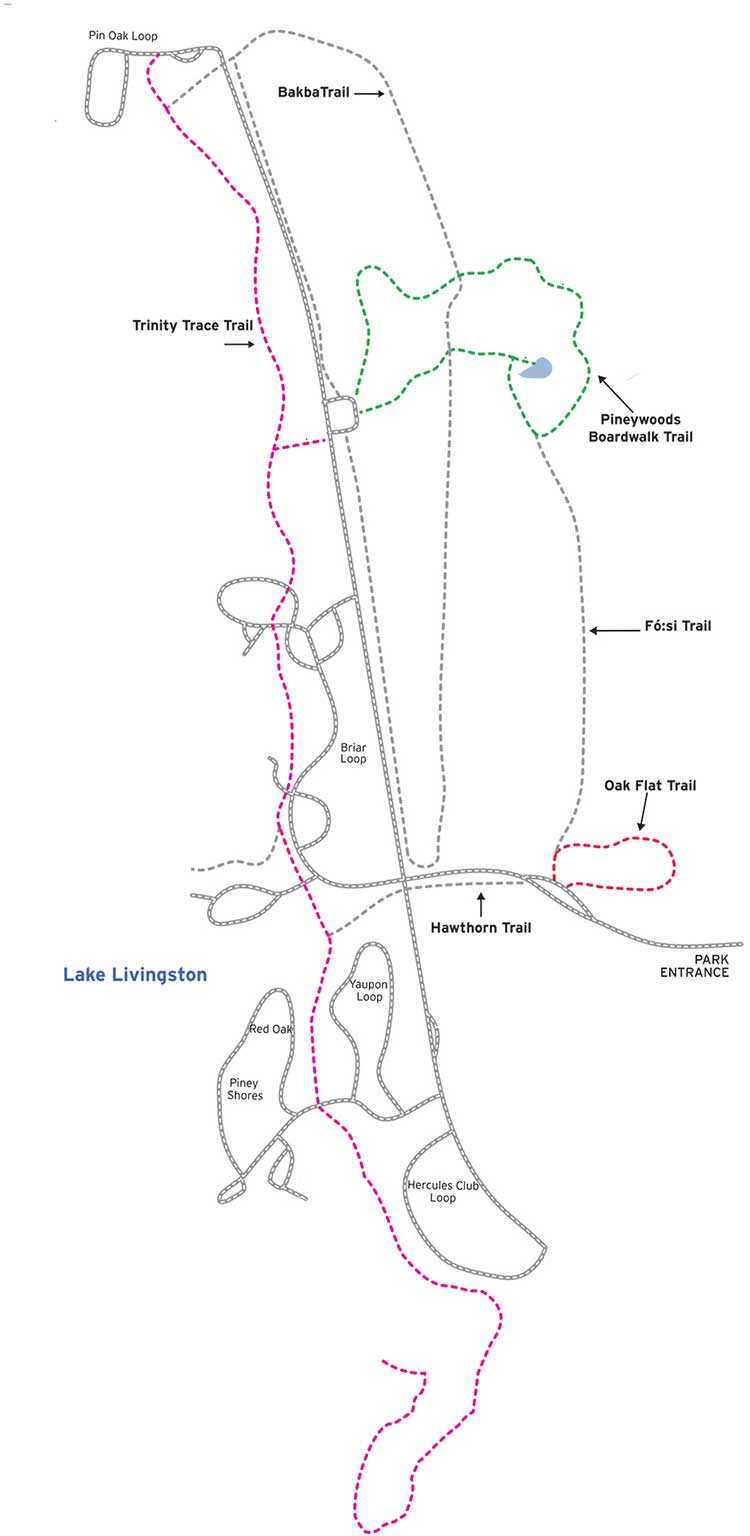 Lake Livingston trails map