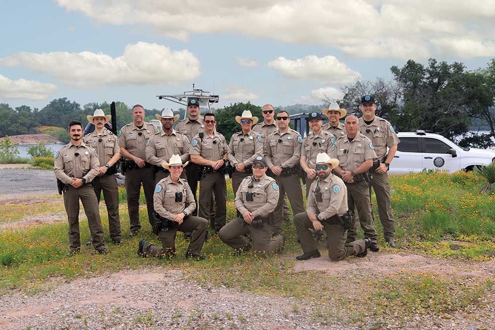 Texas game wardens and state park police officers in Inks Lake