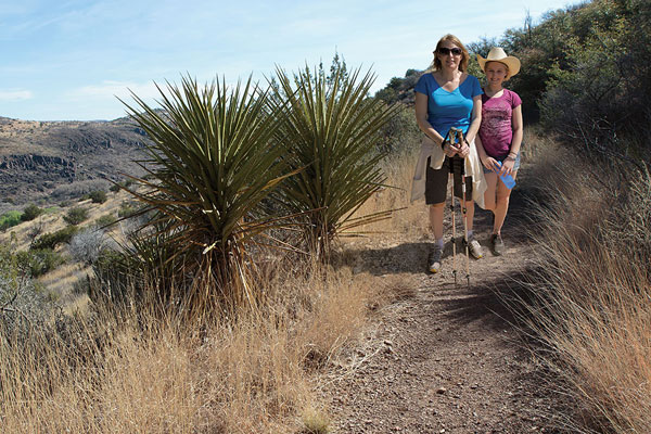 Hikers on the CCC trail at Davis Mountains