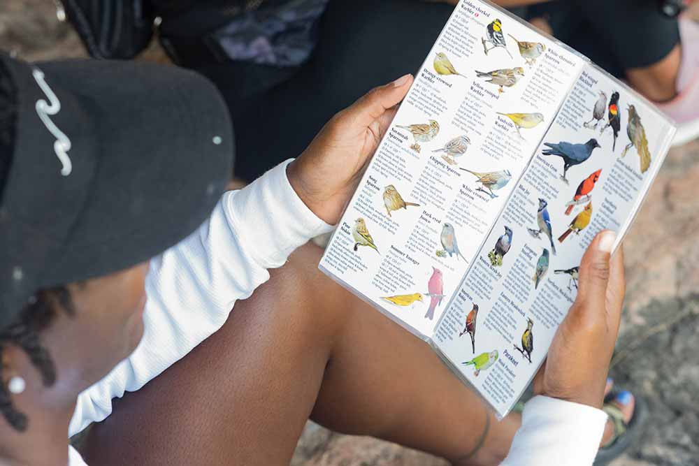 Black Women Who reading birding book