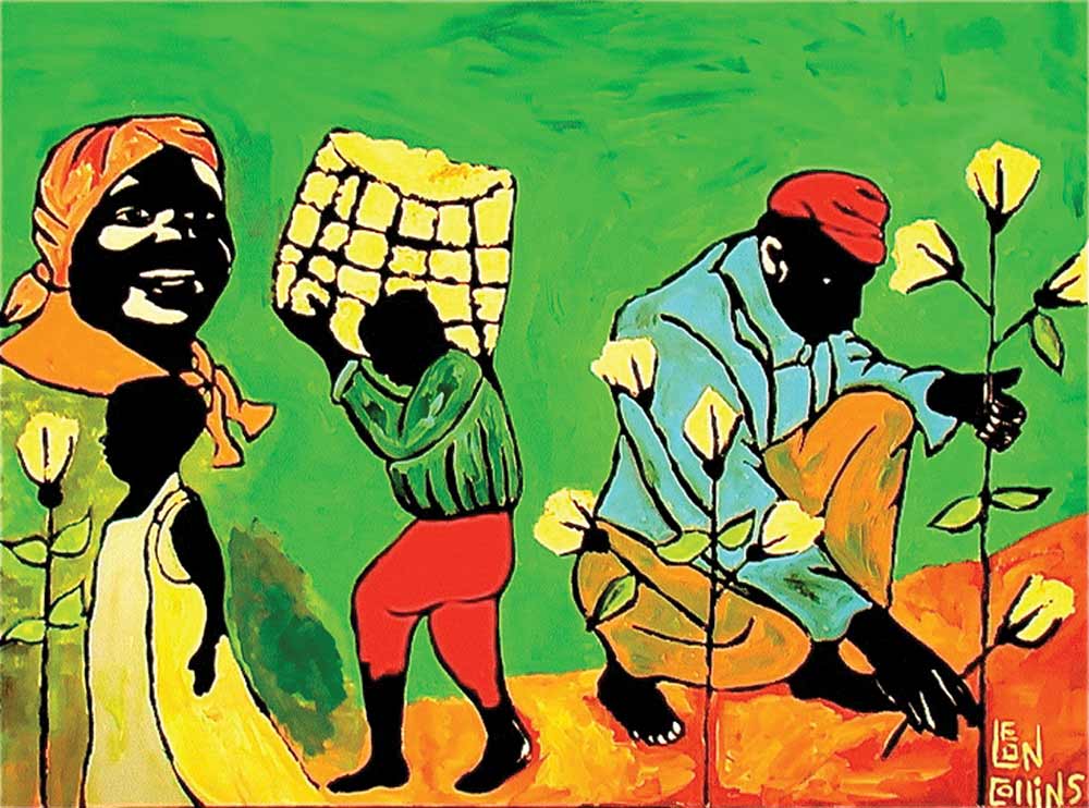 Days of Cotton, Leon Collins painting