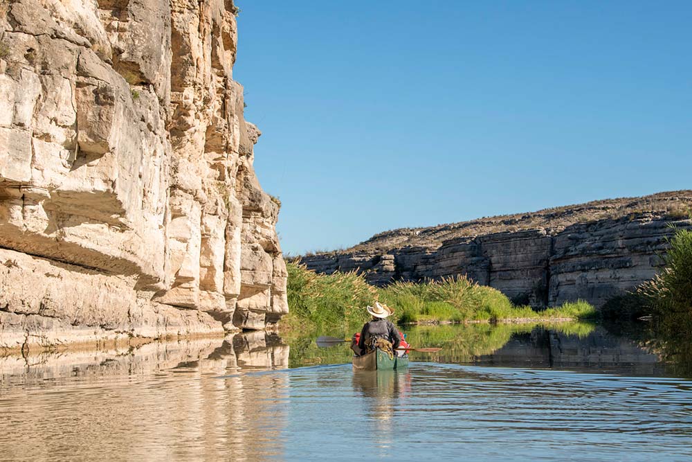paddler shot from behind