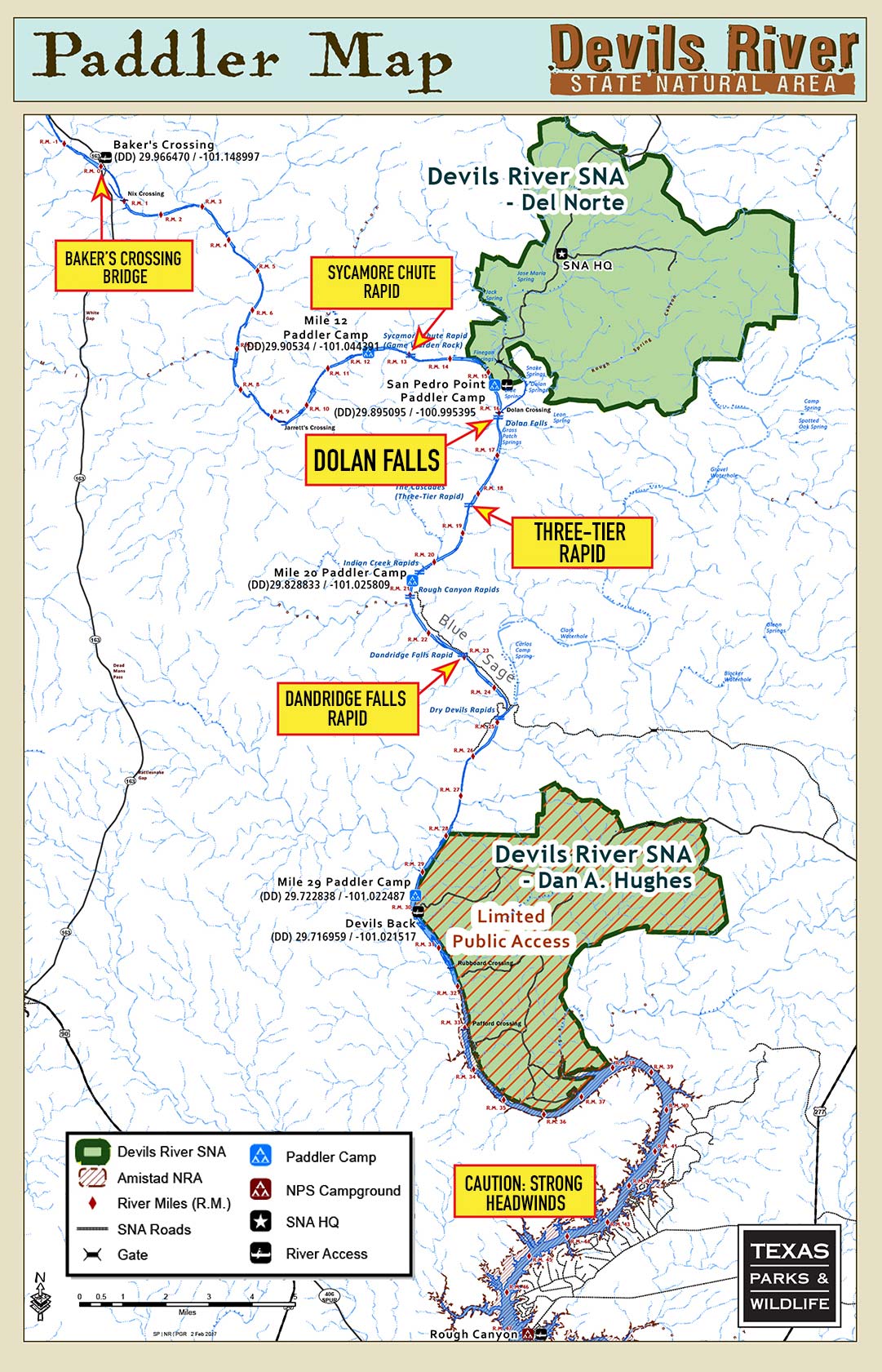 Devils River paddler map