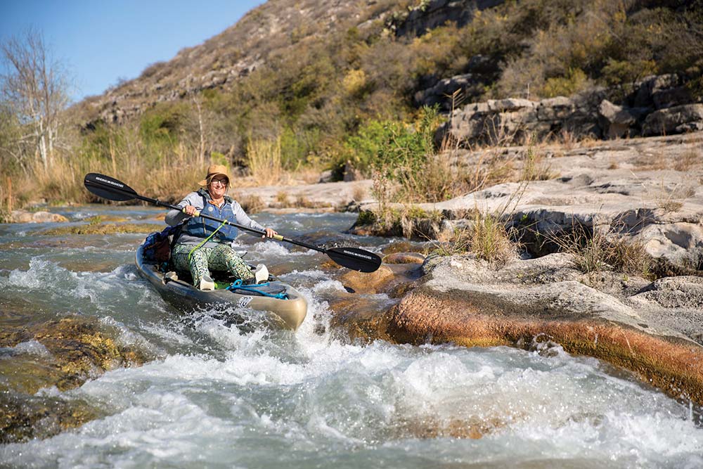 Maegan paddling on Devils River