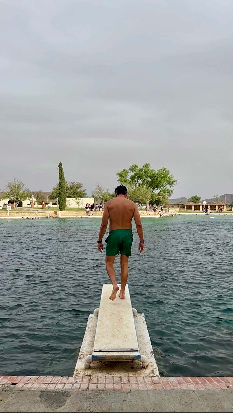 man on high dive