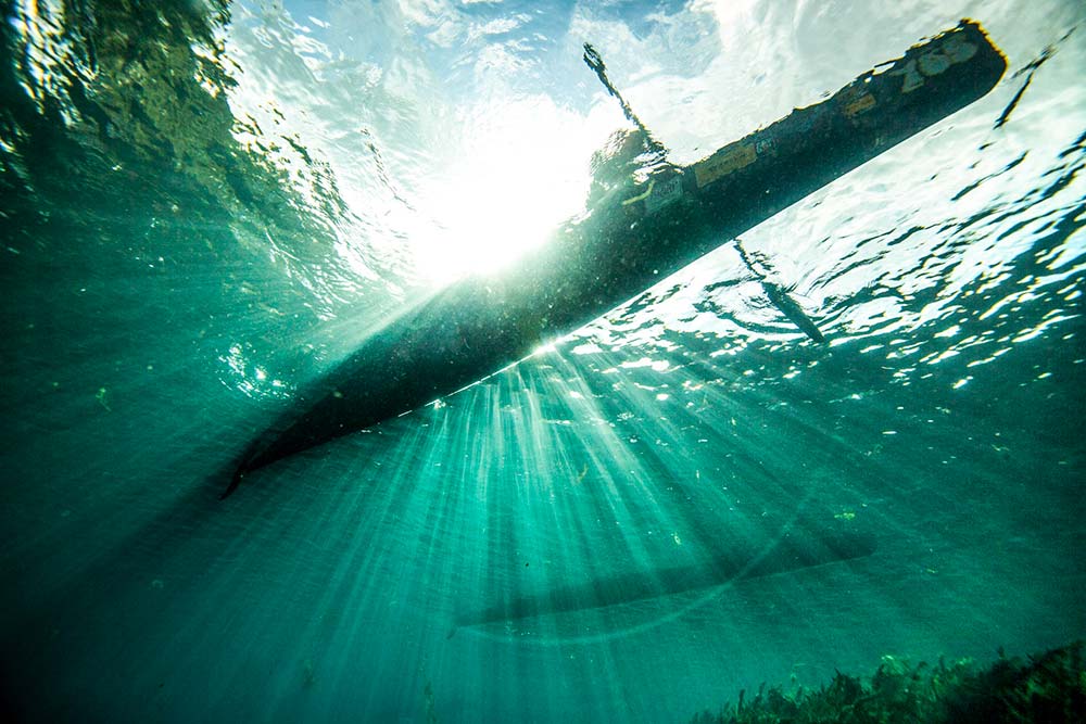 canoe from below