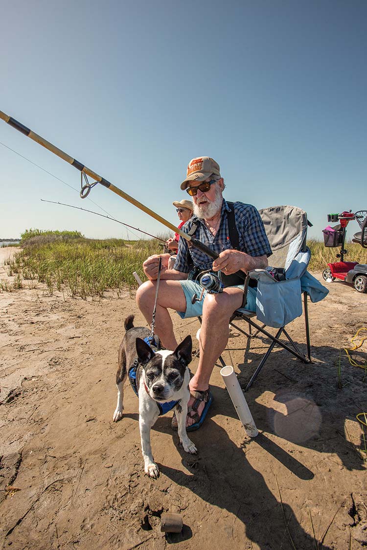 fishing on beach