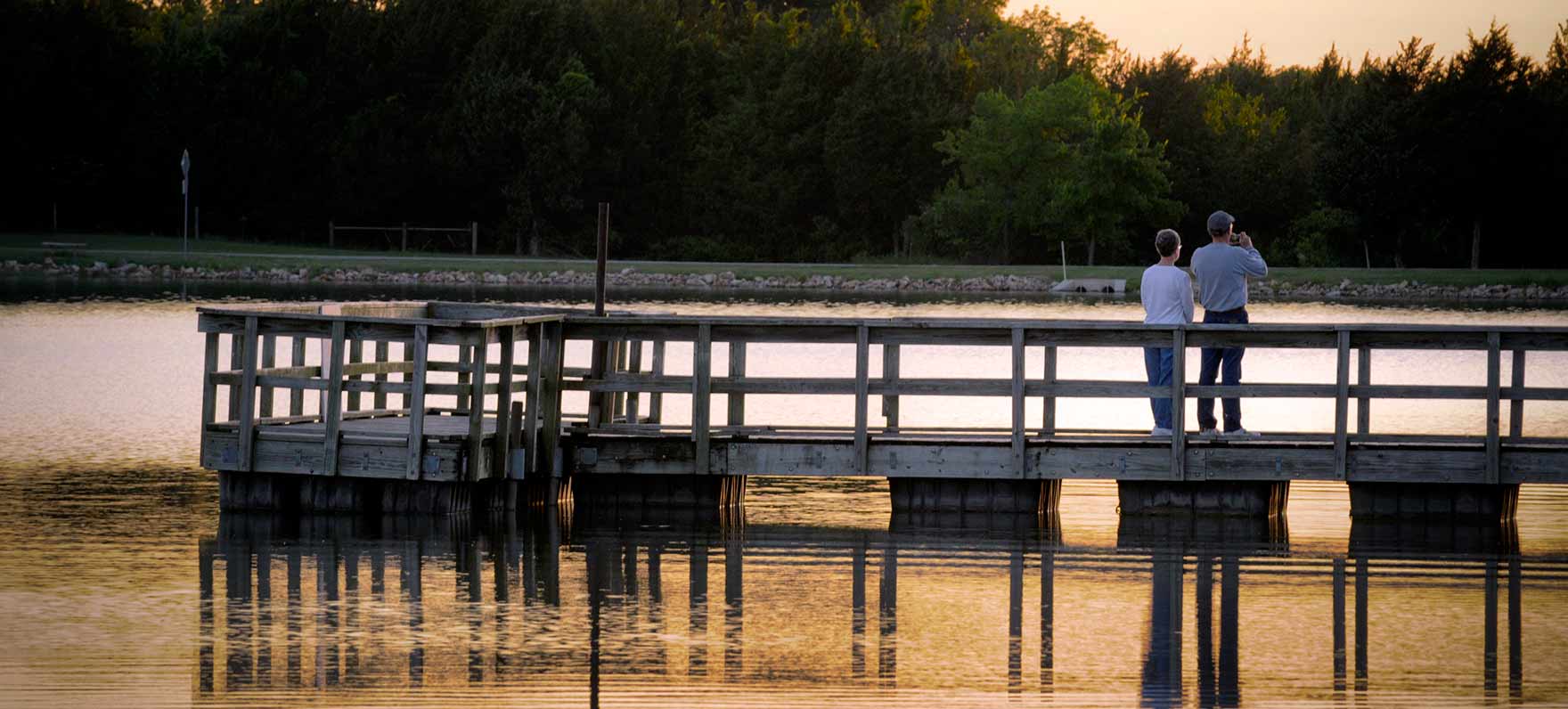 people on Bonham pier