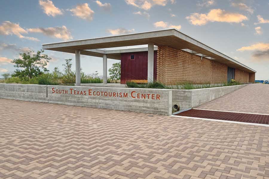 Exterior of the HQ building and patio at South Texas Ecotourism center