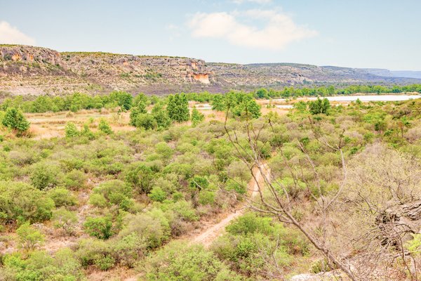 A scenic overlook looking out over the Dan A. Hughs unit of Devils River State Natural Area