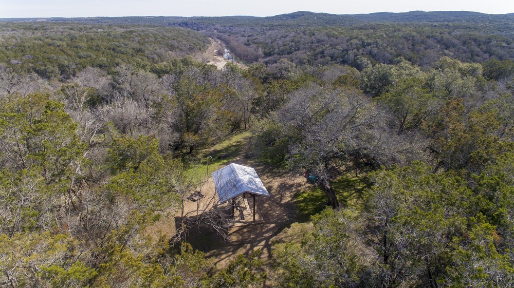 Looking down and across Pedernales State Park