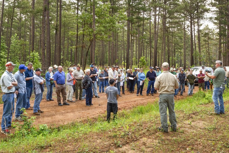 People gathered to listen to a presentation.