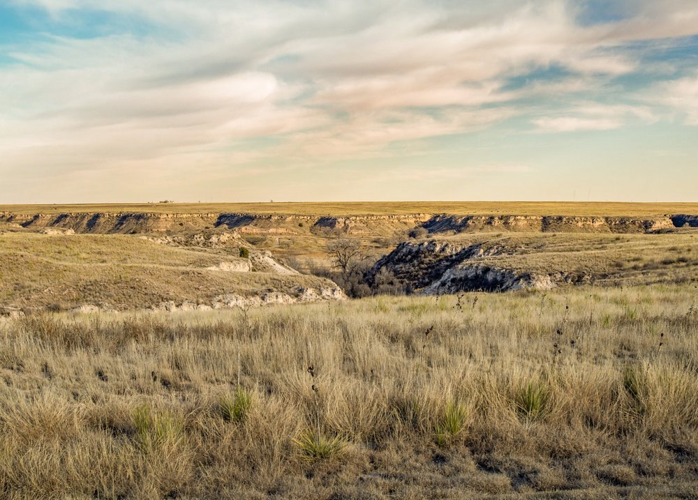 A view of a wildlife refuge with canyons.