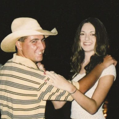 A couple dancing.