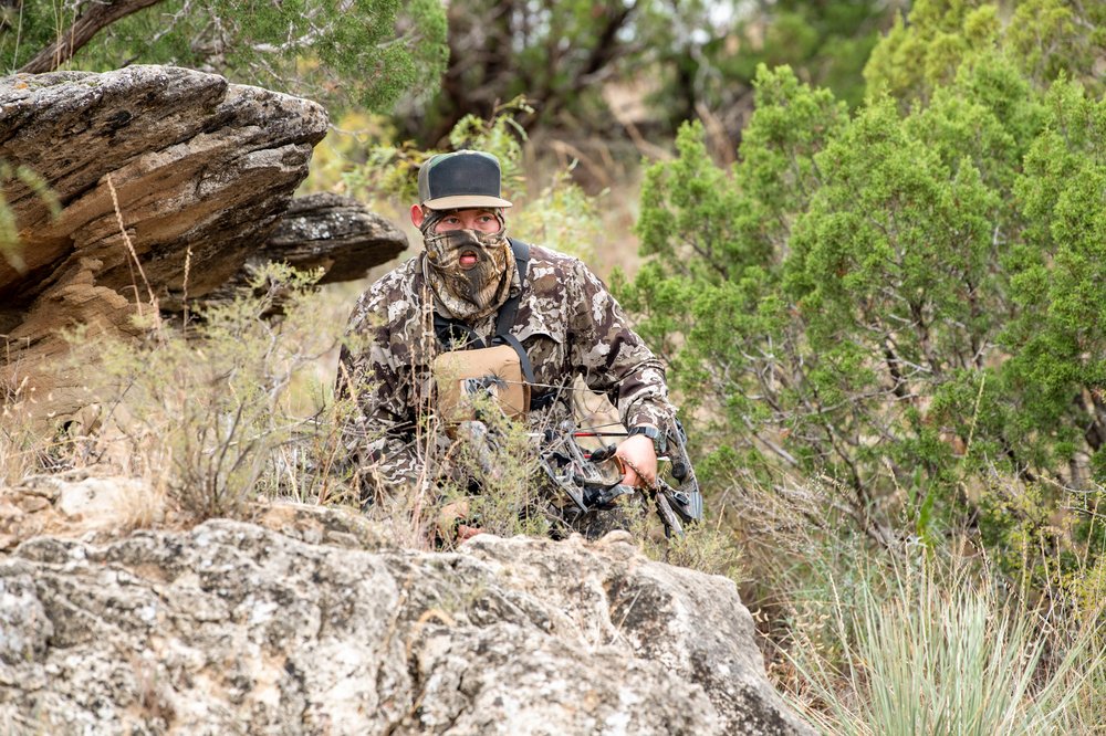 Man hunting in the woods.