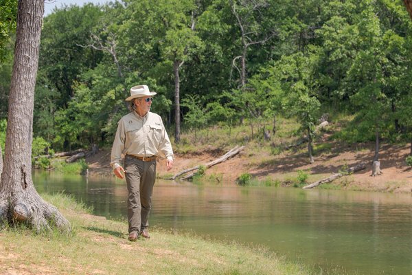 Texas Parks and Wildlife Commissioner Arch "Beaver" Aplin at state park.