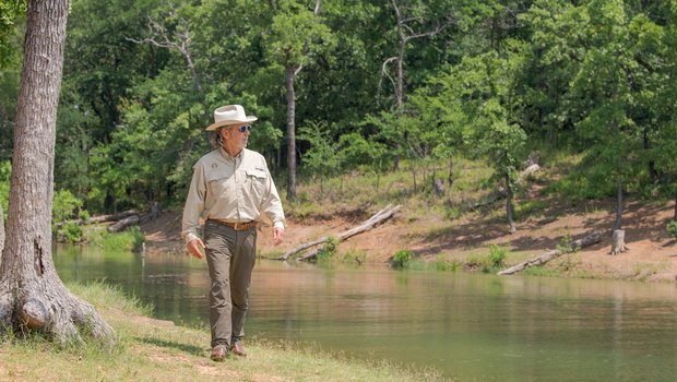 Texas Parks and Wildlife Commissioner Arch "Beaver" Aplin at state park.