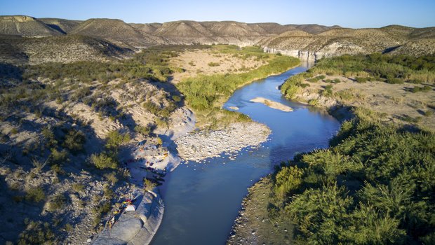 Ariel view of the lower canyons on the Rio Grande River