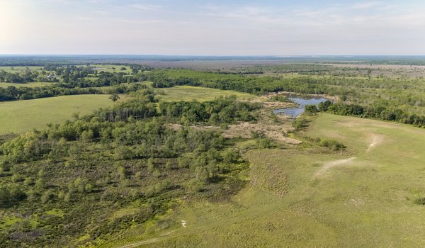 Ariel shot of new state property along the Trinity River