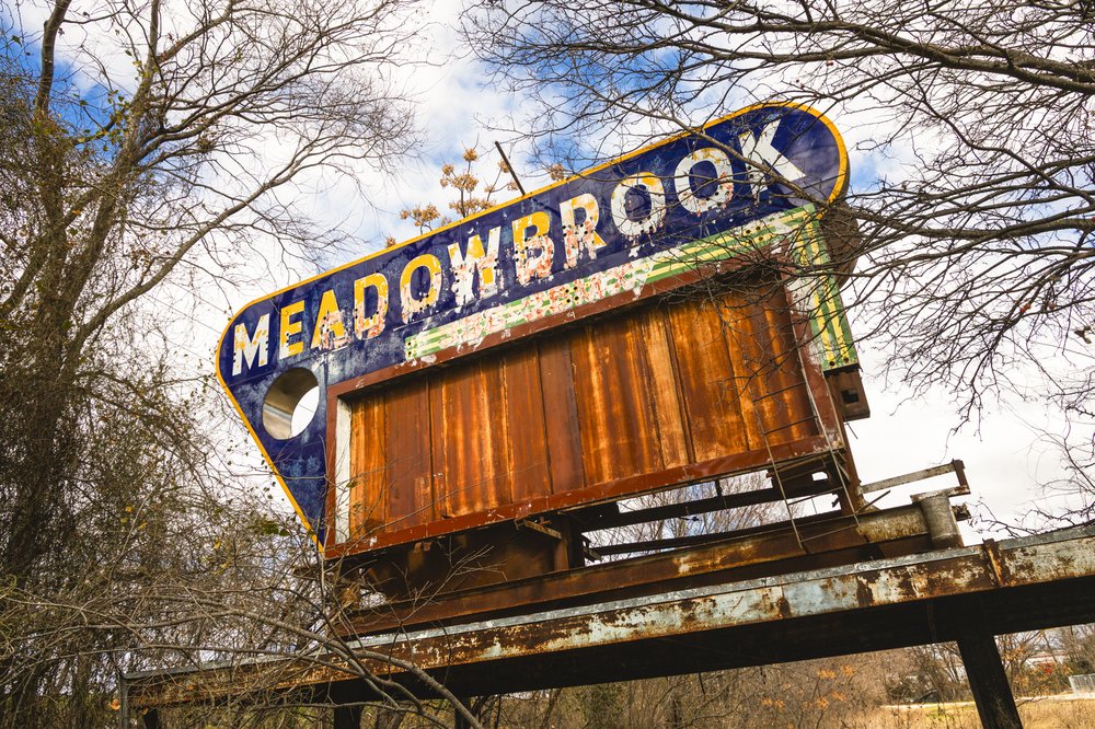 Old Meadowbrook Drive-in marquee.