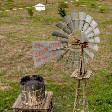 Windmill overlooking prairie