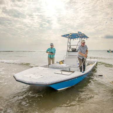 Texas Audubon Society members pull ashore Chester Island in Matagorda Bay in preparation of their annual bird count