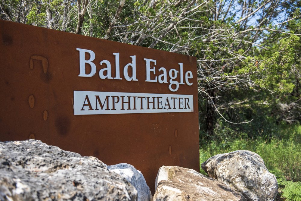 Bald Eagle Amphitheater sign at South Llano River state park