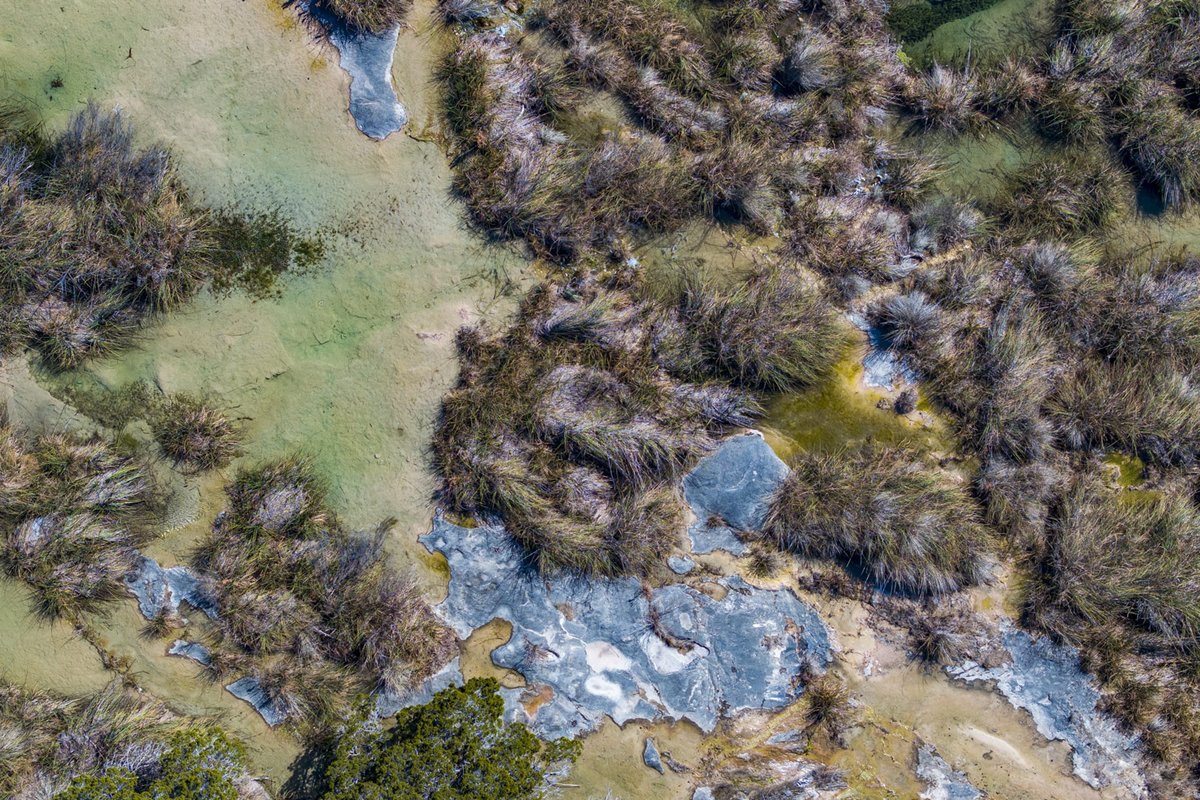 An aerial of a creek.