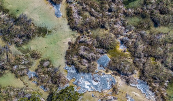 An aerial of a creek.