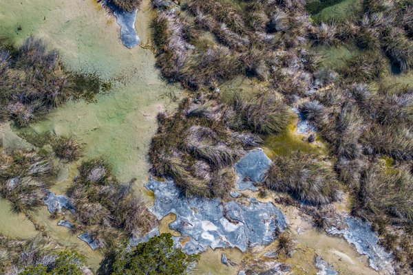 An aerial of a creek.