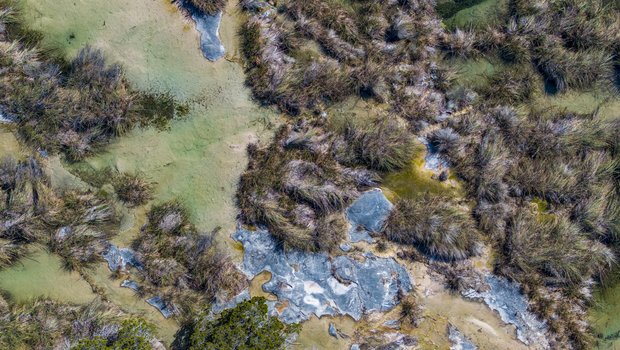 An aerial of a creek.