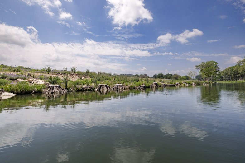 Cleared land along the Guadalupe river.