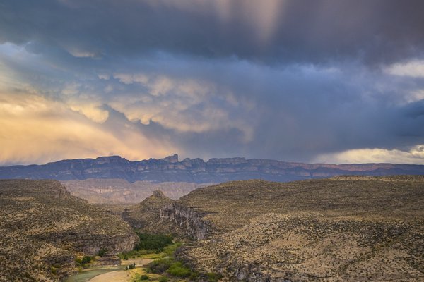 Rain Cloud Over Rio Grande Santa Elena Canyon