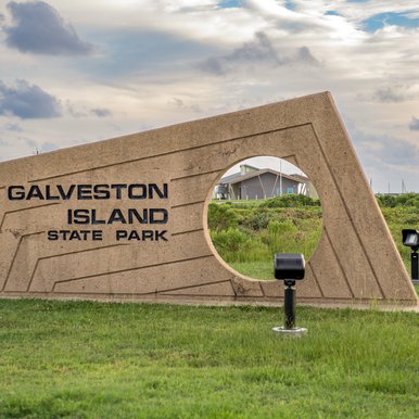 Galveston Island state park sign