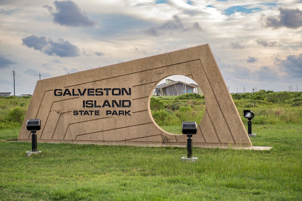 Galveston Island state park sign
