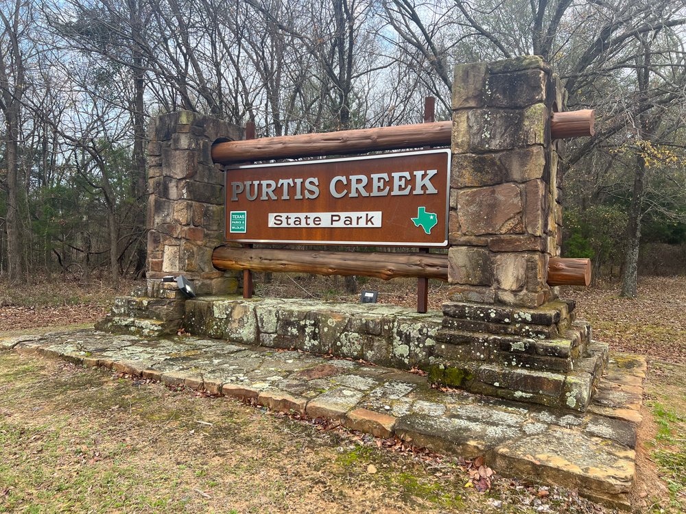 Purtis Creek State Park sign