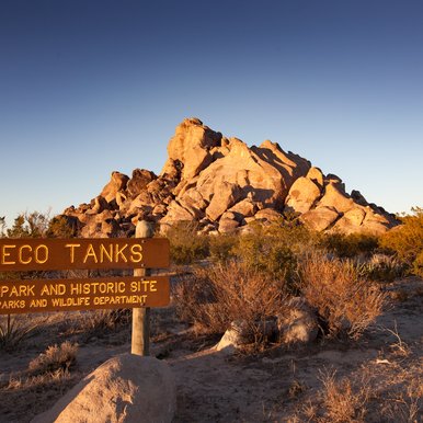 Hueco Tanks State Park sign