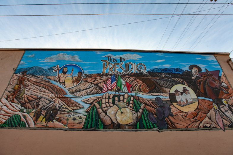 Colorful mural on a Presidio business