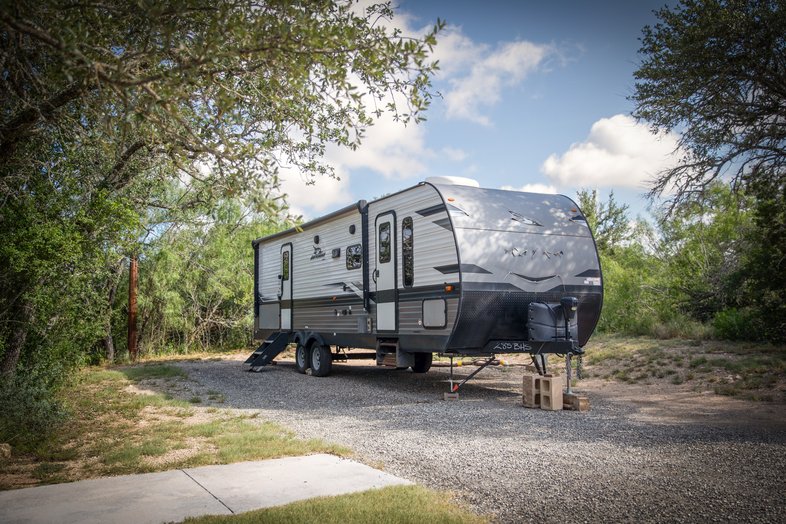 RV campsite at Kickapoo Cavern State Park
