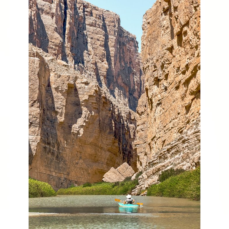 Paddling through Santa Elena Canyon at Big Bend