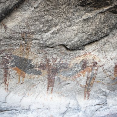 Rock art of the Lower Pecos. The paint is made in part with yucca root.