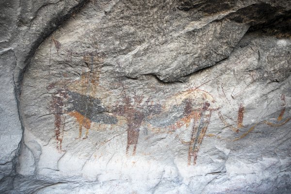 Rock art along the Lower Pecos. The paint is made in part with yucca root.