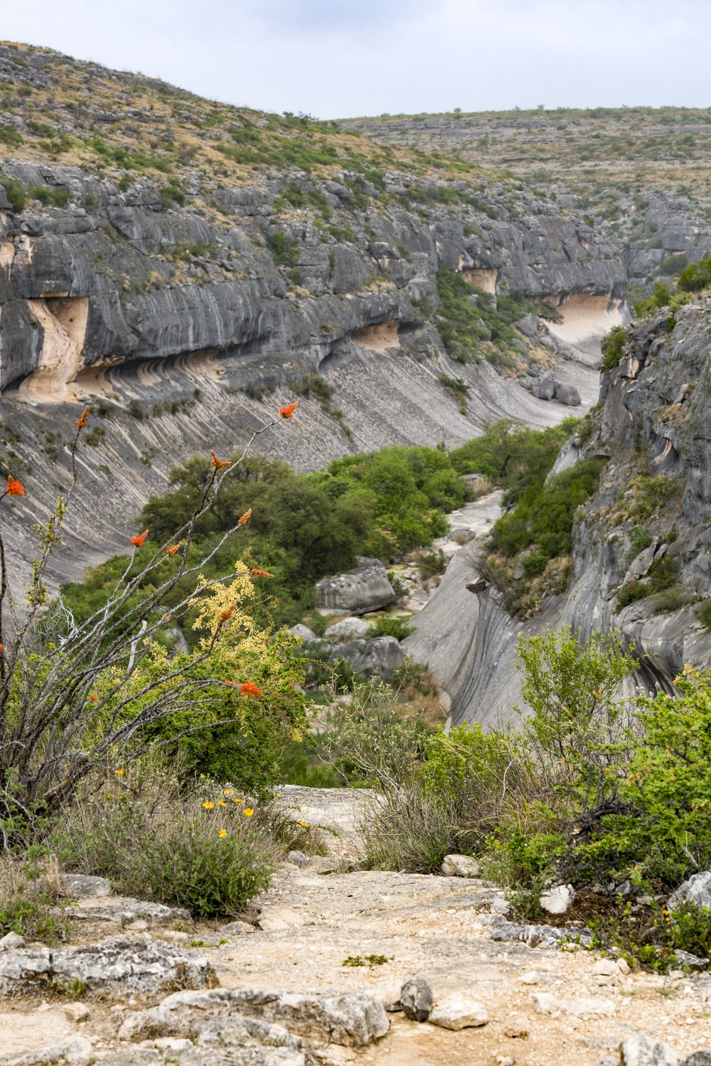 view looking down into Seminole Canyon
