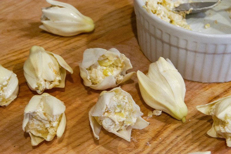 Stuffed yucca flowers
