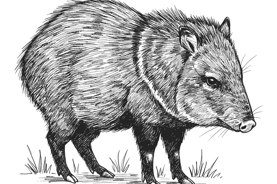 A sketch of a javelina.